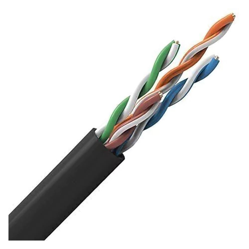 Metro de Cabo de Rede Cat5E Utp 4p 4PX24AWG UTP CMX 100% Cobre WEC Preto
